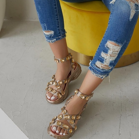 Last  9 Diamond Ankle Buckle Sandals - Picture 5 of 7